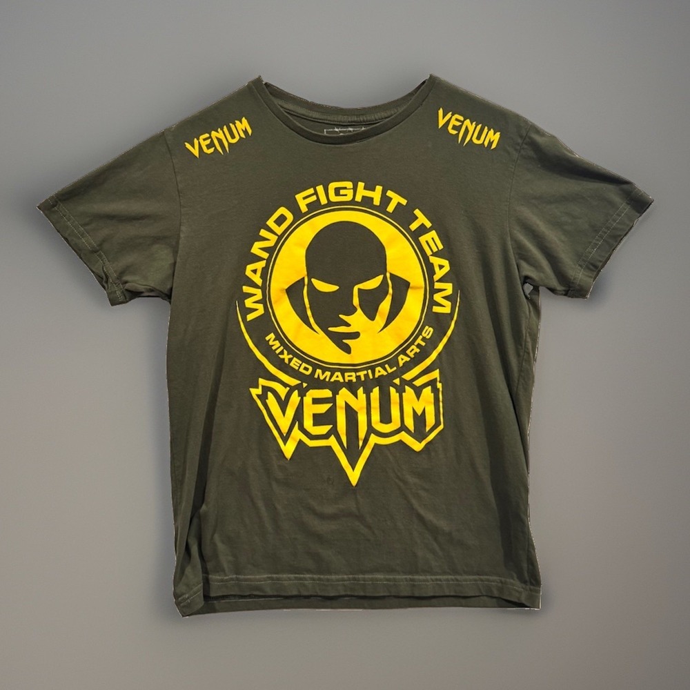 Venum Shirt Mens M Green Wand Fight Team Snake Logo MMA Graphic Tee Brazil Made